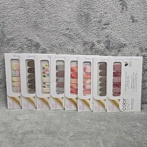 Lot Of 8 Color Street‎ Real Nail Polish Strips Cammo Swirls Leopard Patterns